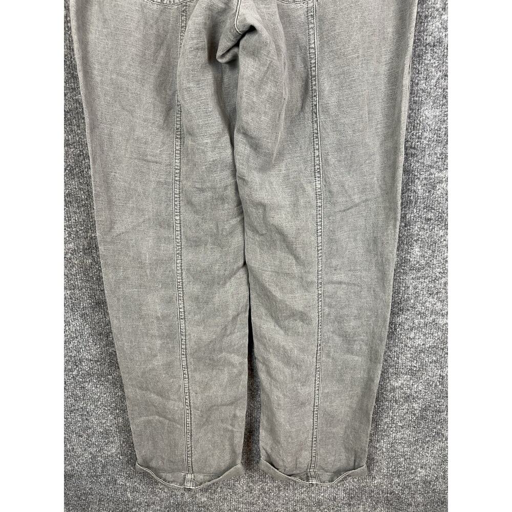 C&C California Linen Blend Casual Pants in Gray Pull-on Breaded Belt‎ - Picture 9 of 11